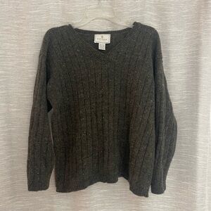 Vintage Express Tricot 100% Wool Olive Sweater